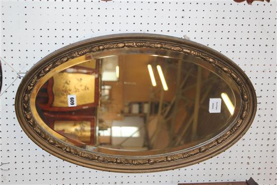 Edwardian oval wall mirror